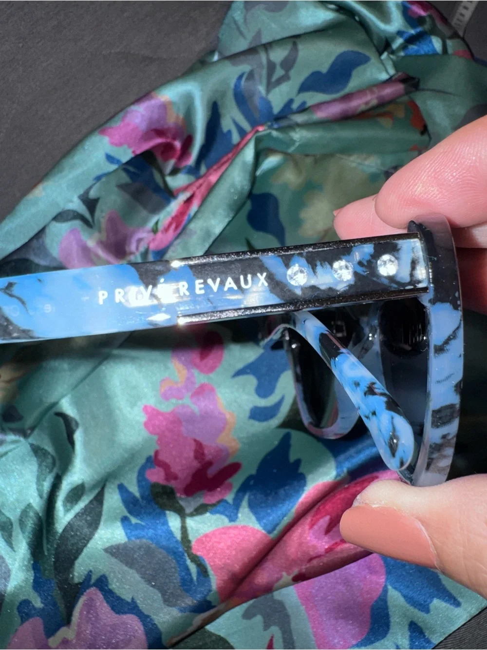 New PRIVE REVAUX Women's Milky Blue Tortoise Cat Eye Sunglasses